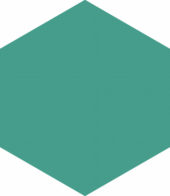 Ronda 5.5X6.3” Teal Hexagon | Young Interiors Flooring Center