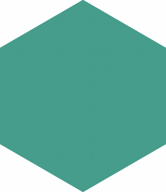 Ronda 5.5X6.3” Teal Hexagon | Young Interiors Flooring Center