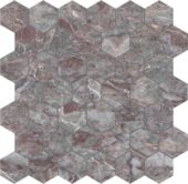 Sereno Burgundy 2 Hexagon Mosaic | Young Interiors Flooring Center