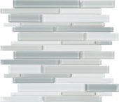 Shades Of Grey Blend Random Strip Mosaic | Young Interiors Flooring Center