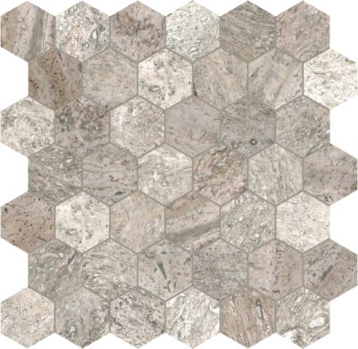 Silver Ash 2 Hexagon Mosaic