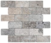 Silver Ash 2x4 Brick Mosaic | Young Interiors Flooring Center