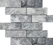 Slate Stone Grey Glazed Ceramic 2"x6" Brick Mosaic | Young Interiors Flooring Center
