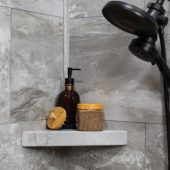 Smoky Sky Shower Shelf 14.56x7.12x2 | Young Interiors Flooring Center