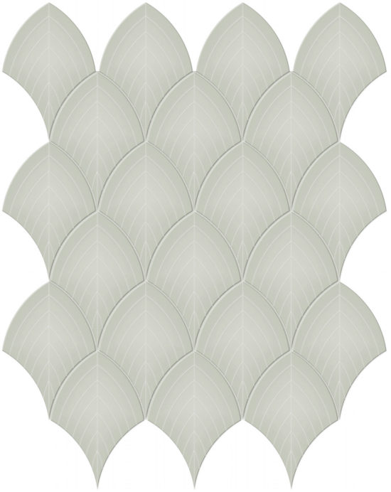 Soft Sage Glossy Scallop Mosaic | Young Interiors Flooring Center