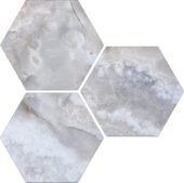 Treasure Blue Dream Onyx 6" Carved Hexagon | Young Interiors Flooring Center
