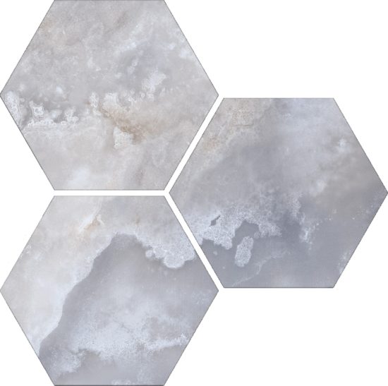 Treasure Blue Dream Onyx 6" Carved Hexagon | Young Interiors Flooring Center