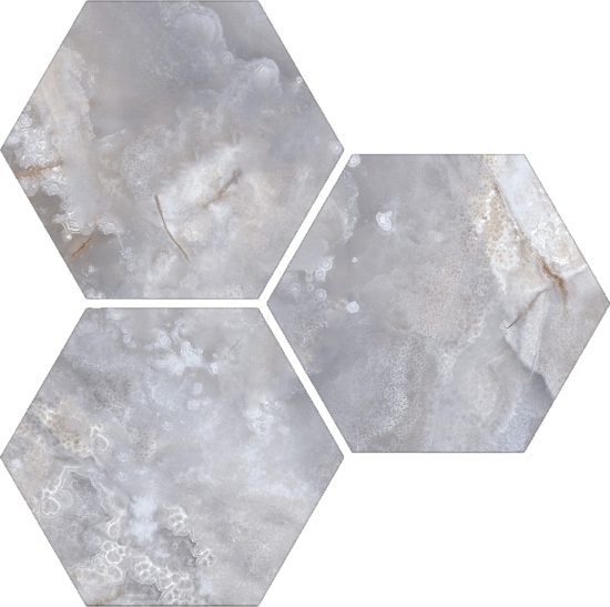 Treasure Blue Dream Onyx 6" Carved Hexagon | Young Interiors Flooring Center
