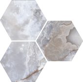 Treasure Blue Dream Onyx 6" Carved Hexagon | Young Interiors Flooring Center