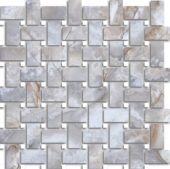 Treasure Blue Dream Onyx Polished Basketweave Mosaic | Young Interiors Flooring Center