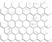Treasure Ice White Marble 2x2 Polished Hexagon Mosaic | Young Interiors Flooring Center