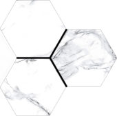 Treasure Ice White Marble 6" Carved Hexagon | Young Interiors Flooring Center