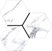 Treasure Ice White Marble 6" Carved Hexagon | Young Interiors Flooring Center