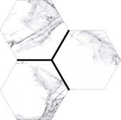 Treasure Ice White Marble 6" Carved Hexagon | Young Interiors Flooring Center