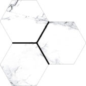 Treasure Ice White Marble 6" Carved Hexagon | Young Interiors Flooring Center