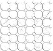 Treasure Ice White Marble Polished Octagon/Dot Mosaic | Young Interiors Flooring Center