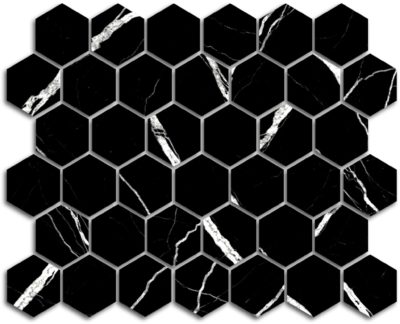 Treasure II Midnight Nero 2×2 Polished Hexagon Mosaic