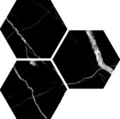 Treasure Midnight Nero 6" Carved Hexagon | Young Interiors Flooring Center