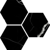 Treasure Midnight Nero 6" Carved Hexagon | Young Interiors Flooring Center