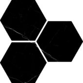 Treasure Midnight Nero 6" Carved Hexagon | Young Interiors Flooring Center
