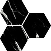 Treasure Midnight Nero 6" Carved Hexagon | Young Interiors Flooring Center