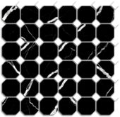 Treasure Midnight Nero Polished Octagon/Dot Mosaic | Young Interiors Flooring Center