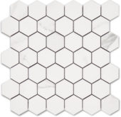 Treasure Statuario 2x2 Polished Hexagon Mosaic | Young Interiors Flooring Center