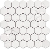 Treasure Statuario 2x2 Polished Hexagon Mosaic | Young Interiors Flooring Center