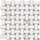 Treasure Statuario Polished Basketweave Mosaic | Young Interiors Flooring Center