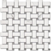 Treasure Statuario Polished Basketweave Mosaic | Young Interiors Flooring Center