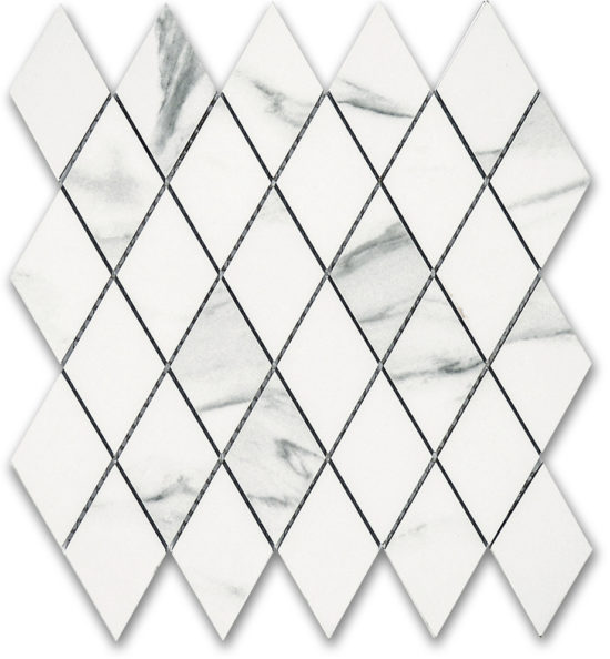 Treasure Statuario Polished Diamond Mosaic | Young Interiors Flooring Center