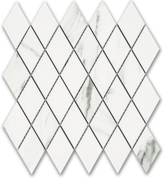 Treasure Statuario Polished Diamond Mosaic | Young Interiors Flooring Center