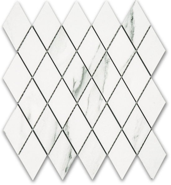 Treasure Statuario Polished Diamond Mosaic | Young Interiors Flooring Center