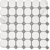 Treasure Statuario Polished Octagon/Dot Mosaic | Young Interiors Flooring Center