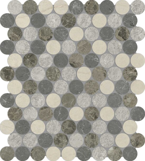 Utopio 1.25  Penny Round Terra  Mosaic | Young Interiors Flooring Center