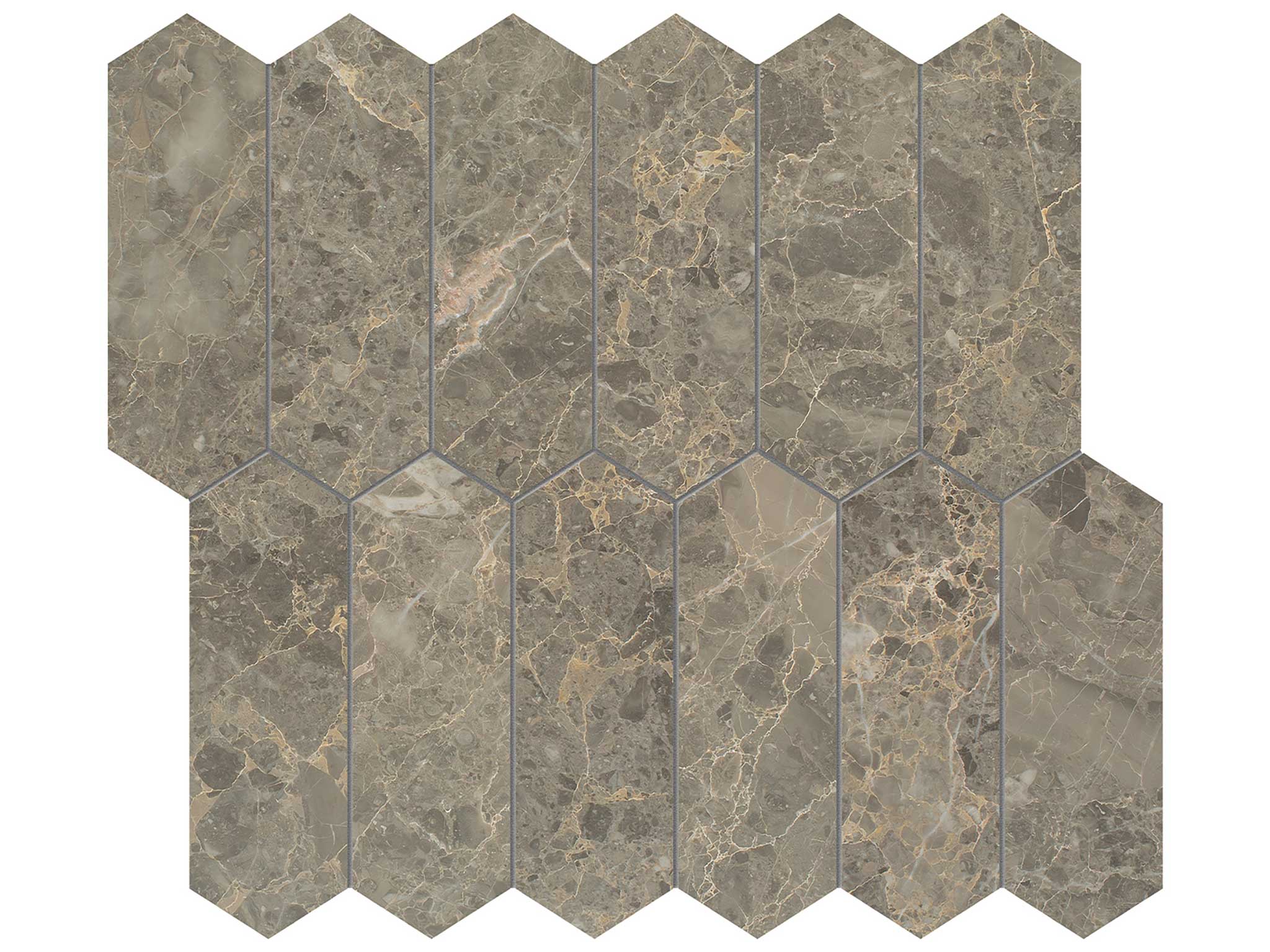 Velutto Ash 2x6 Picket Mosaic | Young Interiors Flooring Center