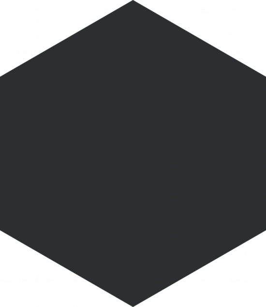 Vida 5.5X6.3” Black Hexagon | Young Interiors Flooring Center