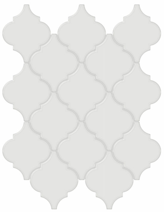 Vintage Grey Glossy Arabesque Mosaic | Young Interiors Flooring Center