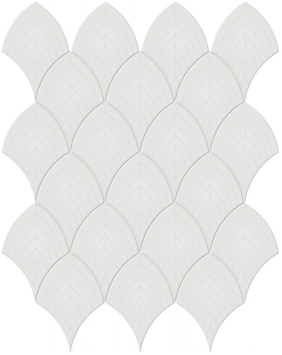 Vintage Grey Glossy Scallop Mosaic | Young Interiors Flooring Center
