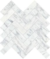 Virtue Bianco 1.25x4 Herringbone Mosaic | Young Interiors Flooring Center