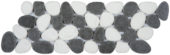 White & Black Reconstituted Pebble Interlocking Mosaic | Young Interiors Flooring Center