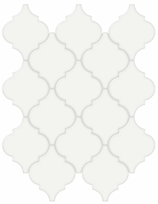 White Glossy Arabesque Mosaic | Young Interiors Flooring Center