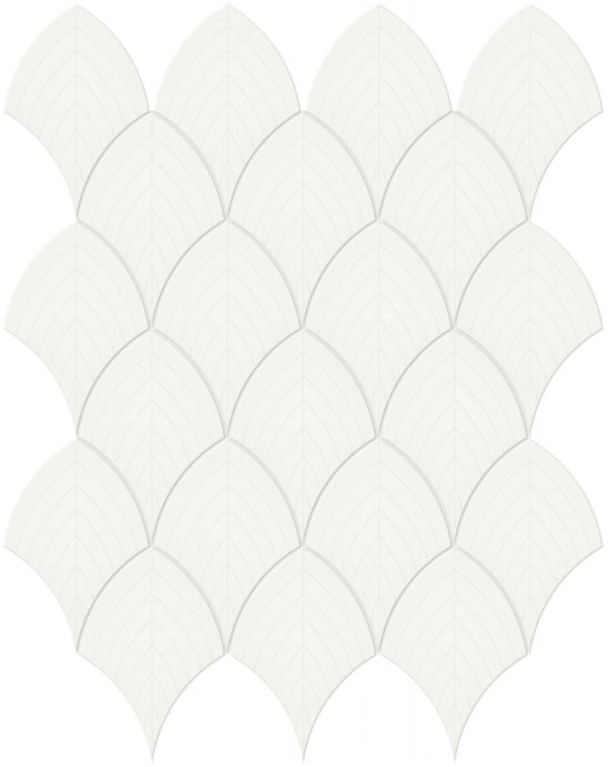 White Glossy Scallop Mosaic | Young Interiors Flooring Center