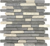 White Grey Broken Brick Marble Interlocking Mosaic | Young Interiors Flooring Center