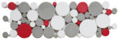 White Grey Red Penny Rounds Interlocking Border | Young Interiors Flooring Center