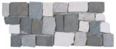 White Light & Dark Grey Cubic Marble Opus Interlocking Border | Young Interiors Flooring Center