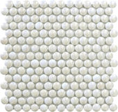 White Penny Round Pebbles Glass Mosaic | Young Interiors Flooring Center