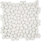 White Reconstituted Pebble Interlocking Mosaic | Young Interiors Flooring Center