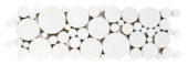 White Reconstituted Round Mosaic Interlocking Border | Young Interiors Flooring Center