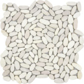 White Sliced Matte Pebble Interlocking Mosaic | Young Interiors Flooring Center